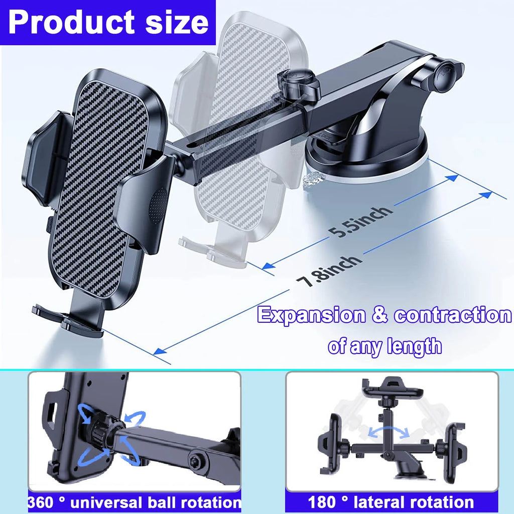 Soporte De Smartphone Para Auto, Soporte De Smartphone Para Auto Con Clip De Ventilación De Aire Para Auto, Soporte Universal De Celular De Brazo Largo, Soportes De Smartphone Para Auto Para Todos Los Smartphones