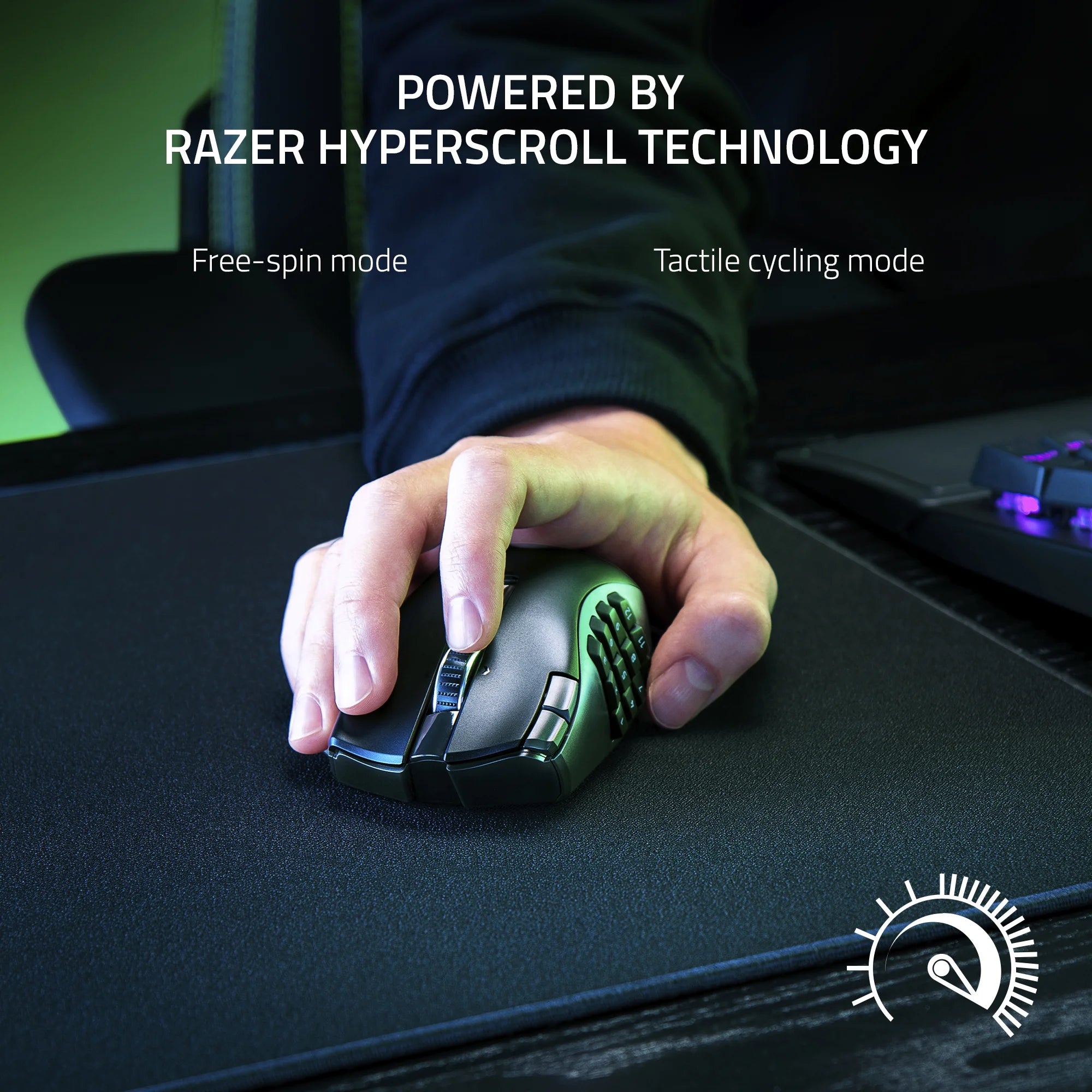 Naga V2 Hyperspeed Mouse Gamer Bluetooth Con Batería AA, Negro