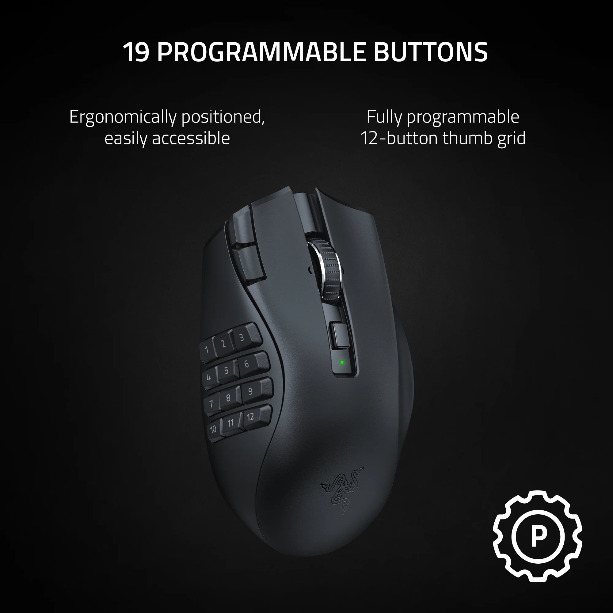 Naga V2 Hyperspeed Mouse Gamer Bluetooth Con Batería AA, Negro