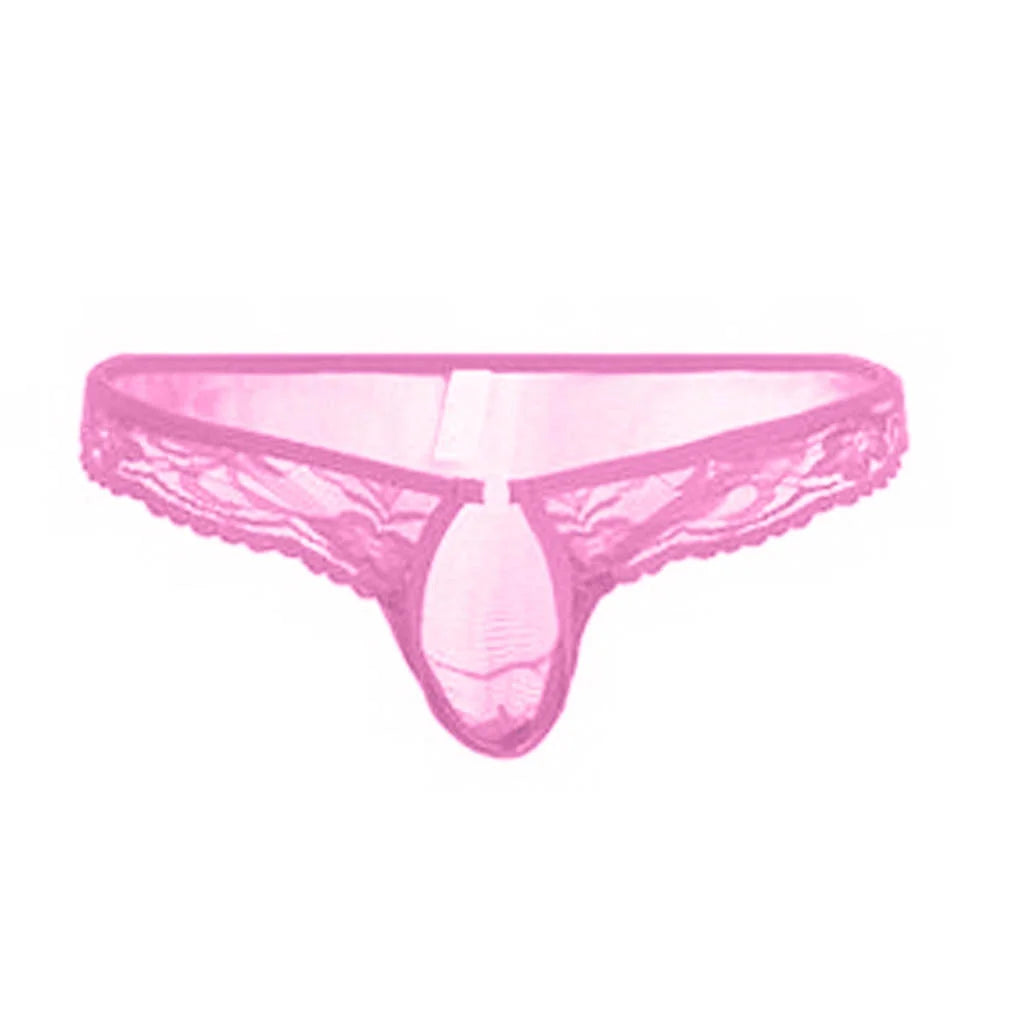 Lencería Para Hombre Encaje Floral Caliente Malla Semi Transparente Bragas Bikini Ropa Interior Ropa Interior