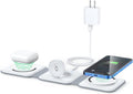 Cargador Inalámbrico 3 En 1, Diseño Magnético Plegable, Estación De Carga Compatible Con Múltiples Dispositivos, Incluyendo La Serie Iphone 17/16/15/14/13, Airpods 4/3/Pro Y Iwatch