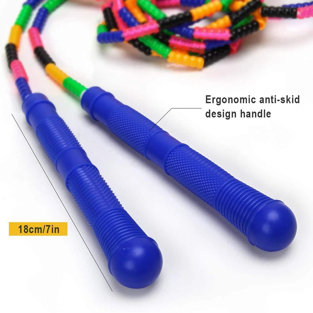 2 Pzas Cuerda De Salto Doble Holandesa Cuerda De Salto Larga 16 FT Cuerda Con Cuentas Para Saltar, Diseño Ergonómico