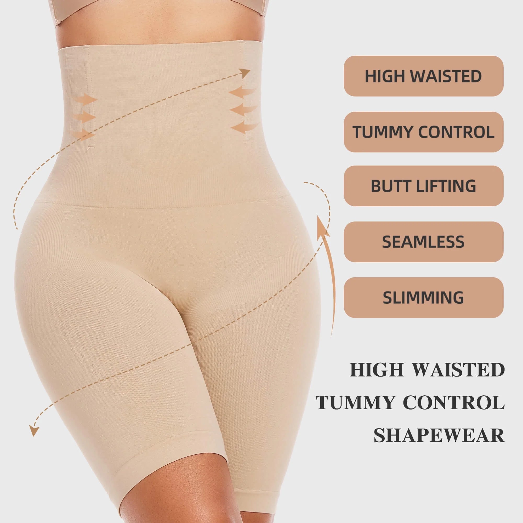 2 Packs De Shorts Moldeadores De Control De Abdomen Faja Moldeadora Para Mujer De Cintura Alta Adelgazante De Muslos