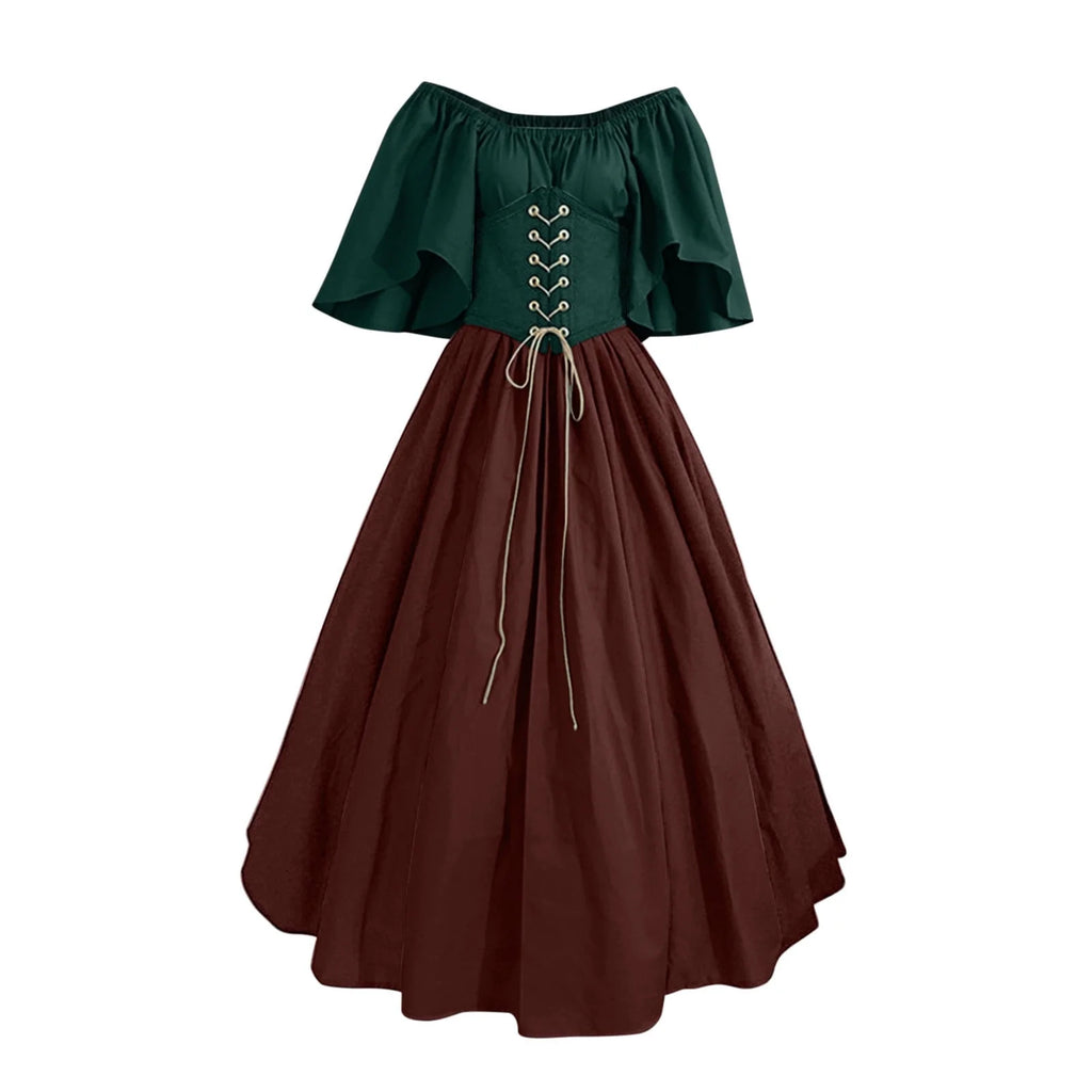 UPPADA Vestidos De Feria Renacentista Para Mujeres Medievales Irlandeses Tradicionales Talla Grande Vestidos Con Volantes Sobre Vestido Corsé Retro Vestido De Cosplay