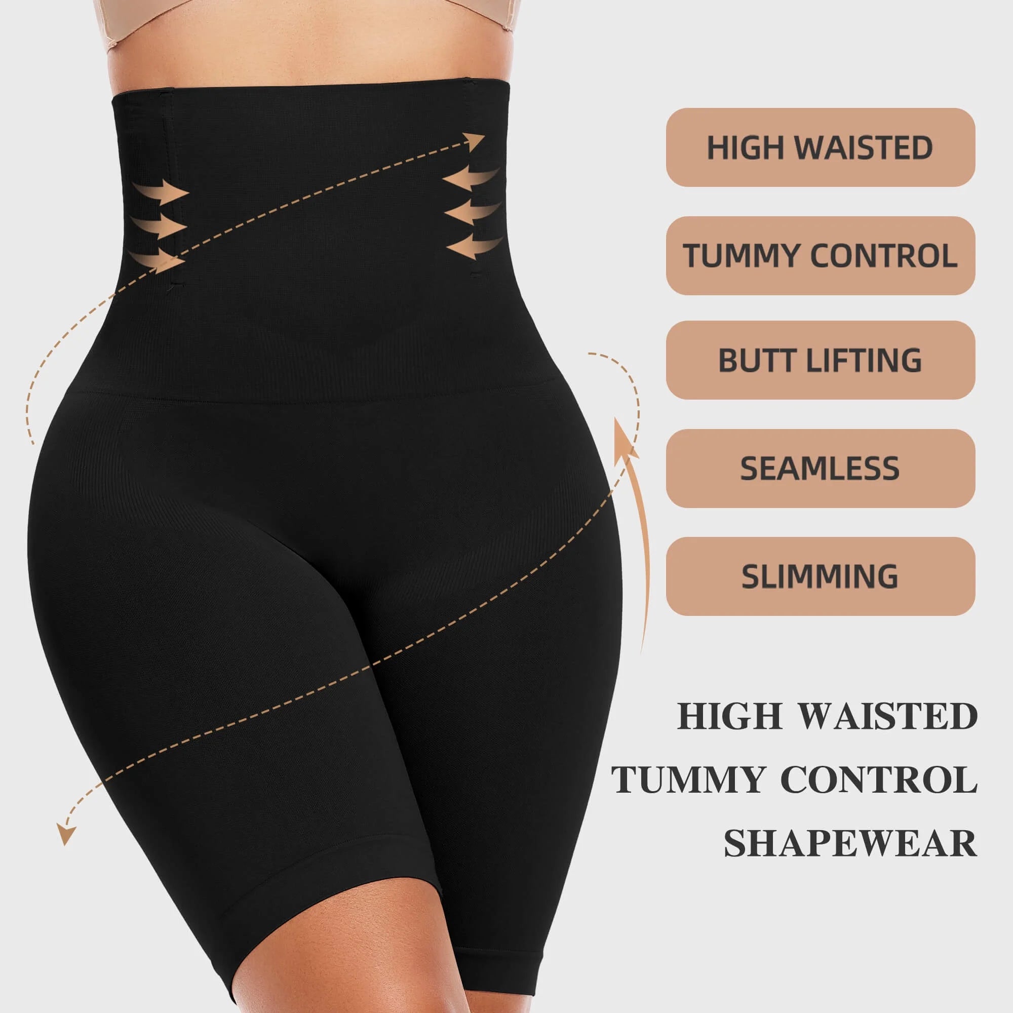 Ropa Interior Moldeadora De Control De Abdomen Para Mujer, Bragas De Cintura Alta Que Adelgazan Los Muslos Y Levantan Los Glúteos