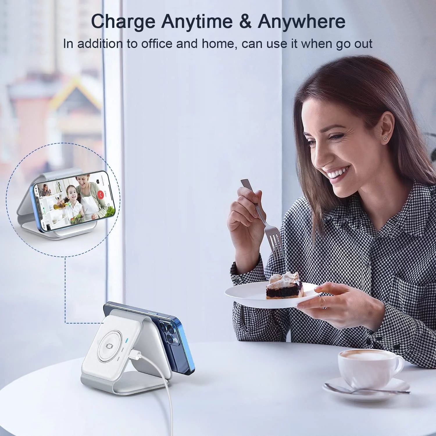 Cargador Inalámbrico 3 En 1, Diseño Magnético Plegable, Estación De Carga Compatible Con Múltiples Dispositivos, Incluyendo La Serie Iphone 17/16/15/14/13, Airpods 4/3/Pro Y Iwatch