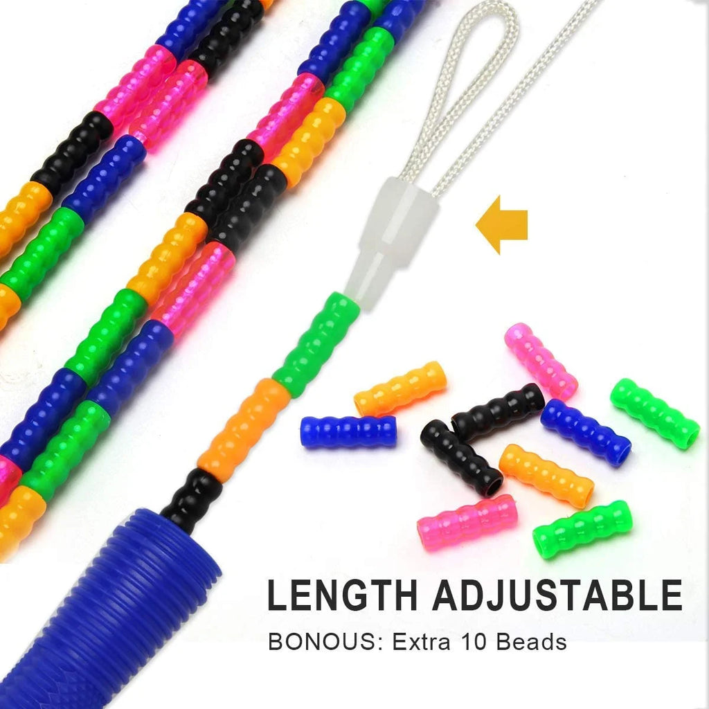 2 Pzas Cuerda De Salto Doble Holandesa Cuerda De Salto Larga 16 FT Cuerda Con Cuentas Para Saltar, Diseño Ergonómico