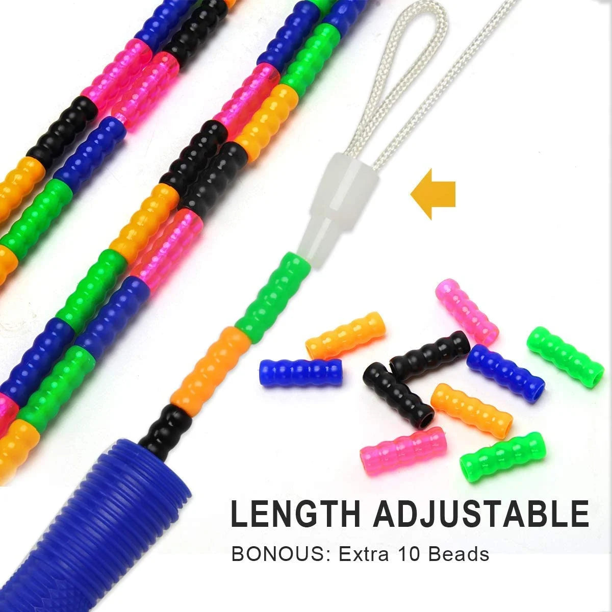2 Pzas Cuerda De Salto Doble Holandesa Cuerda De Salto Larga 16 FT Cuerda Con Cuentas Para Saltar, Diseño Ergonómico