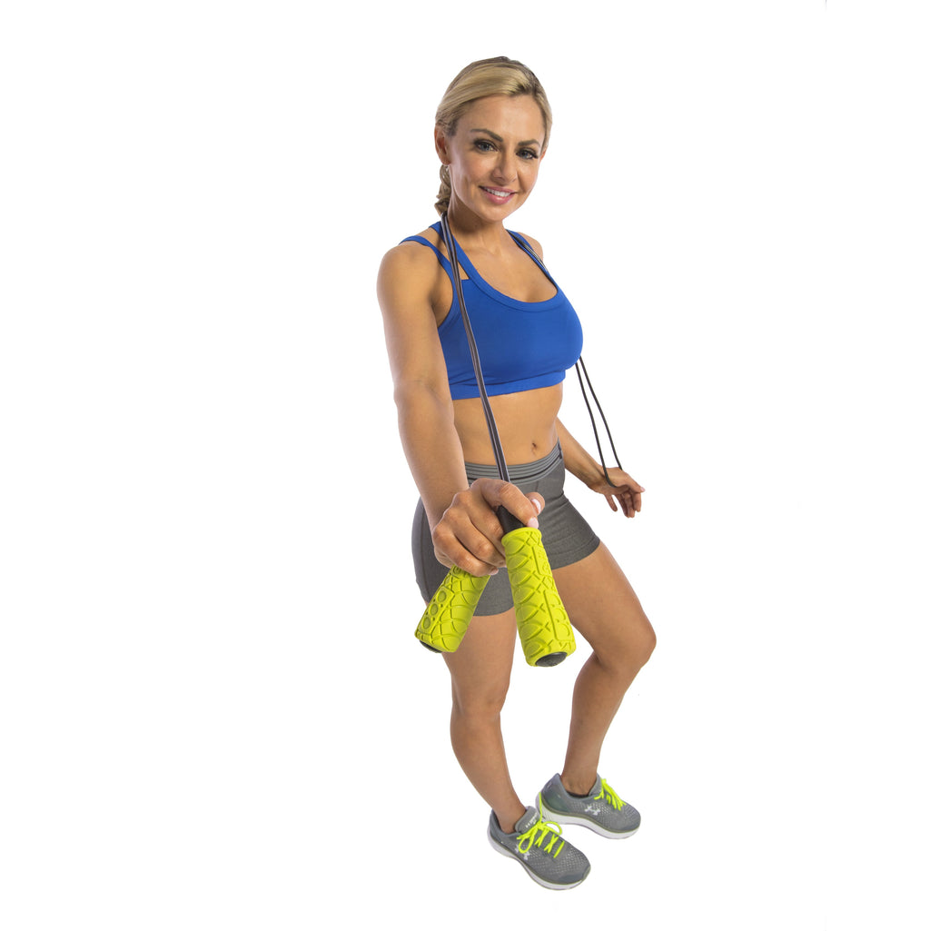 Cuerda De Entrenamiento Rápido Con Agarres De Espuma Acolchada - Cuerda Ajustable Pro De 9 Pies, Movimiento De Rodamientos De Bolas Para Una Rotación Suave Ideal Para Boxeo, Cardio O Entrenamiento De Resistencia