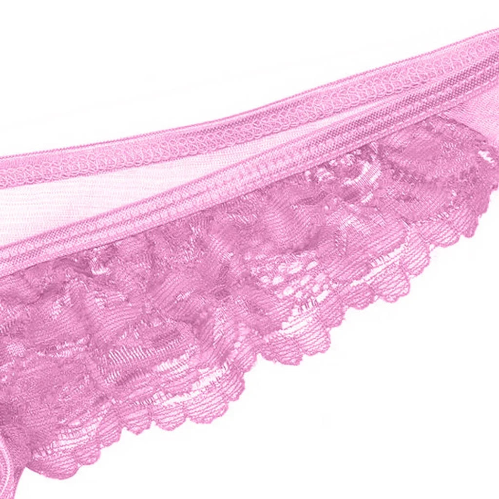 Lencería Para Hombre Encaje Floral Caliente Malla Semi Transparente Bragas Bikini Ropa Interior Ropa Interior
