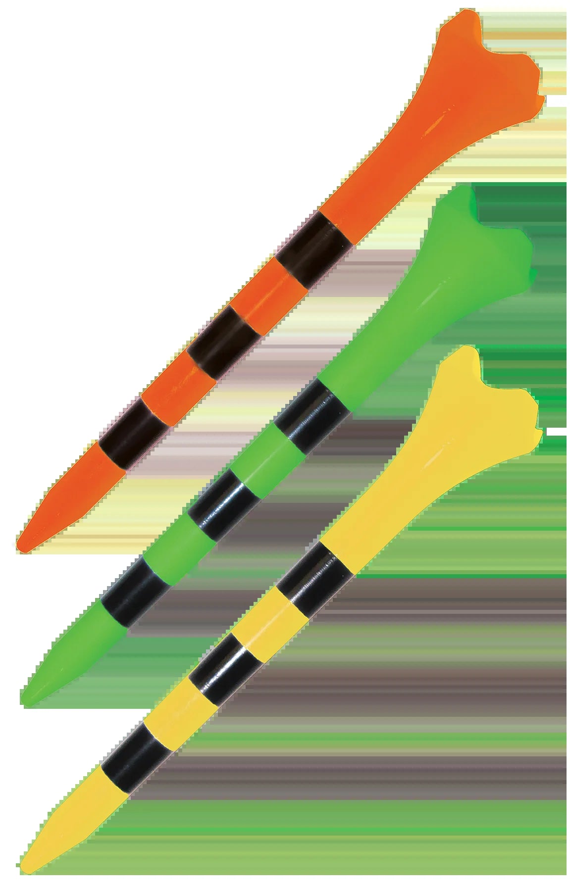 Pride Performance Camisetas De Golf De Plástico, 3-1/4" De Largo, Mezcla De Frutas a Rayas, Paquete De 25, Cabeza De Baja Resistencia Para Golf, Impulsos Más Largos, Plástico Duradero