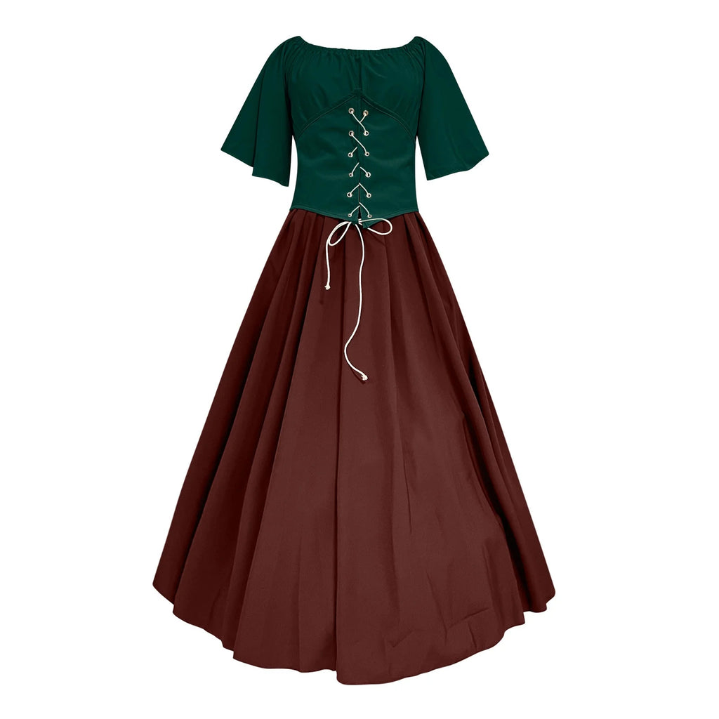 UPPADA Vestidos De Feria Renacentista Para Mujeres Medievales Irlandeses Tradicionales Talla Grande Vestidos Con Volantes Sobre Vestido Corsé Retro Vestido De Cosplay