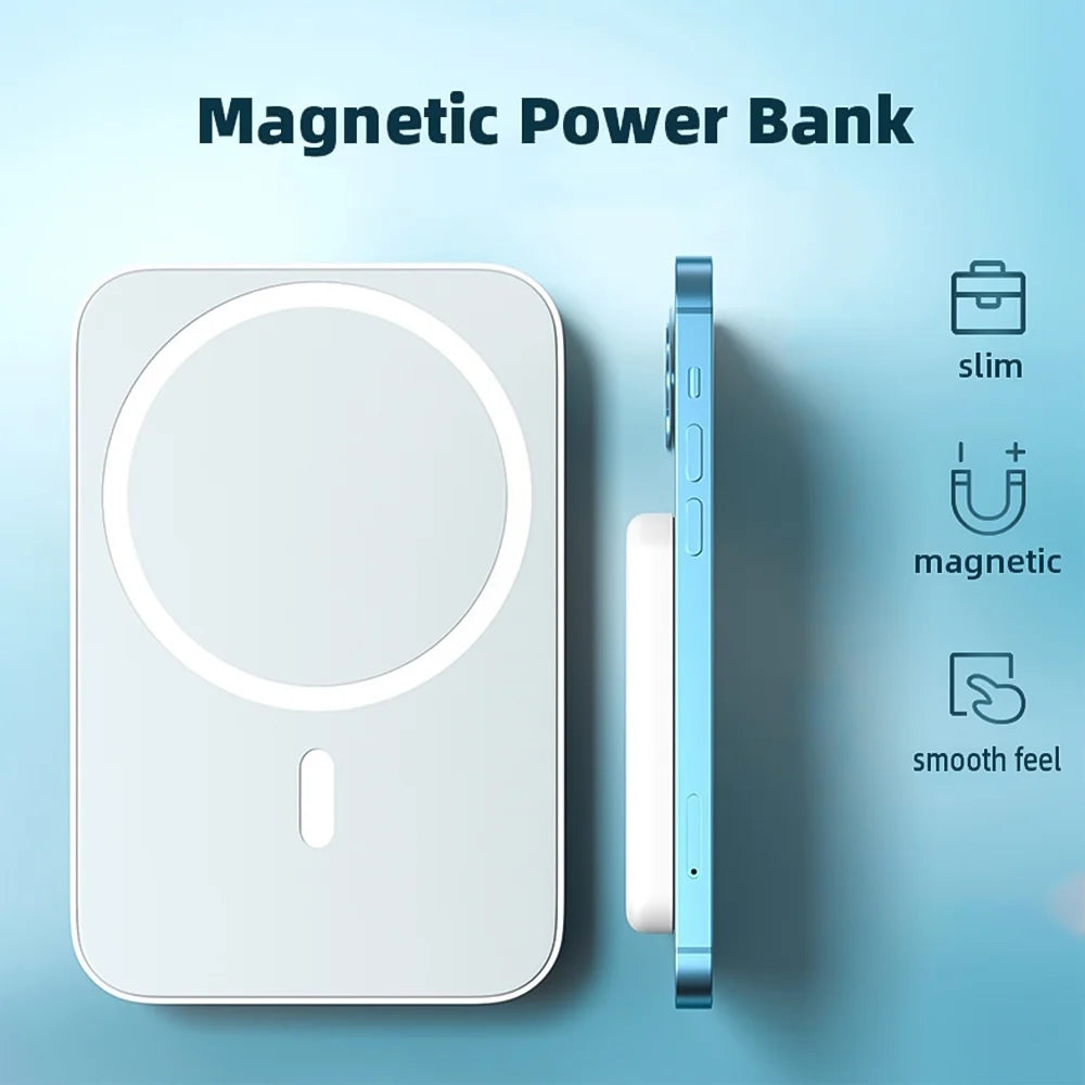 Cargador Portátil Inalámbrico Mini Magnético 5000Mah/10,000Mah Energía Móvil Para Iphone 15/14/13/12/Mini/Pro/Pro M Ax-Gray