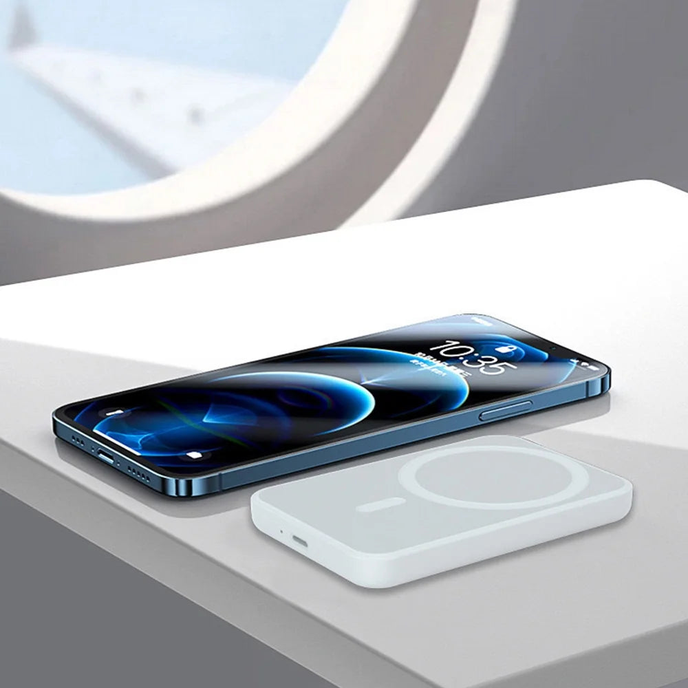 Cargador Portátil Inalámbrico Mini Magnético 5000Mah/10,000Mah Energía Móvil Para Iphone 15/14/13/12/Mini/Pro/Pro M Ax-Gray
