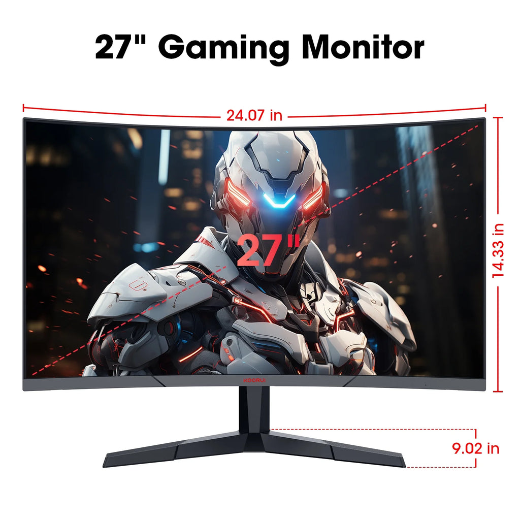 Monitor Gamer Curvo De 27 Pulgadas, Monitores De Computadora FHD De 180Hz, 100% Srgb, Adaptive-Sync, 27E6CA