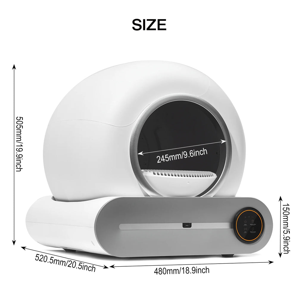 Caja De Arena Autolimpiante, Caja De Arena Automática Para Gatos Con Soporte De Control Por Aplicación, Protección De Seguridad Integrada, Caja De Arena Automática Inteligente Para Gatos Con Forro