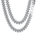 Collares Hip Hop Para Hombre Cadenas Cubanas Tipo Curb 20Inch 10Mm Cadenas De Acero Inoxidable Collar Del Día Del Padre Regalo Para Hombre Papá Hijo