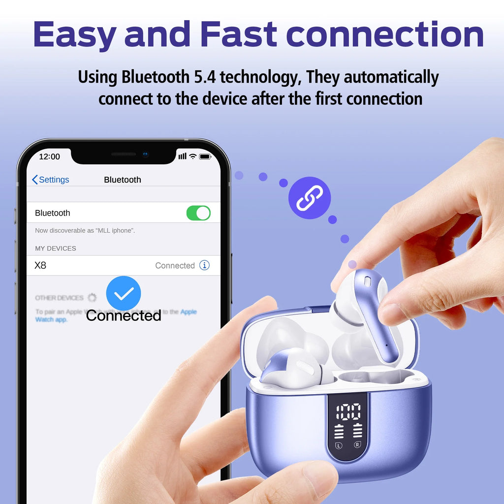 VEATOOL Audífonos Bluetooth True Wireless Earbuds 65H Reproducción Pantalla De Energía Auriculares Con Estuche De Carga Inalámbrica IPX7 a Prueba De Agua Intraaurales Earbuds Con Micrófono Para TV Smartphone Computadora Laptop