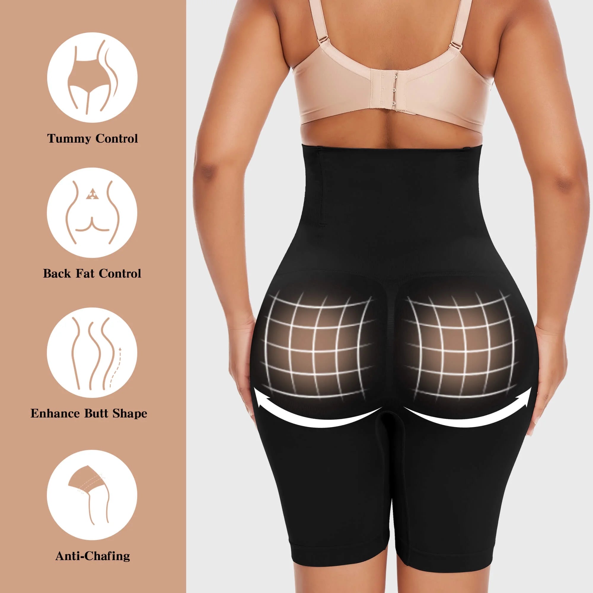 Ropa Interior Moldeadora De Control De Abdomen Para Mujer, Bragas De Cintura Alta Que Adelgazan Los Muslos Y Levantan Los Glúteos