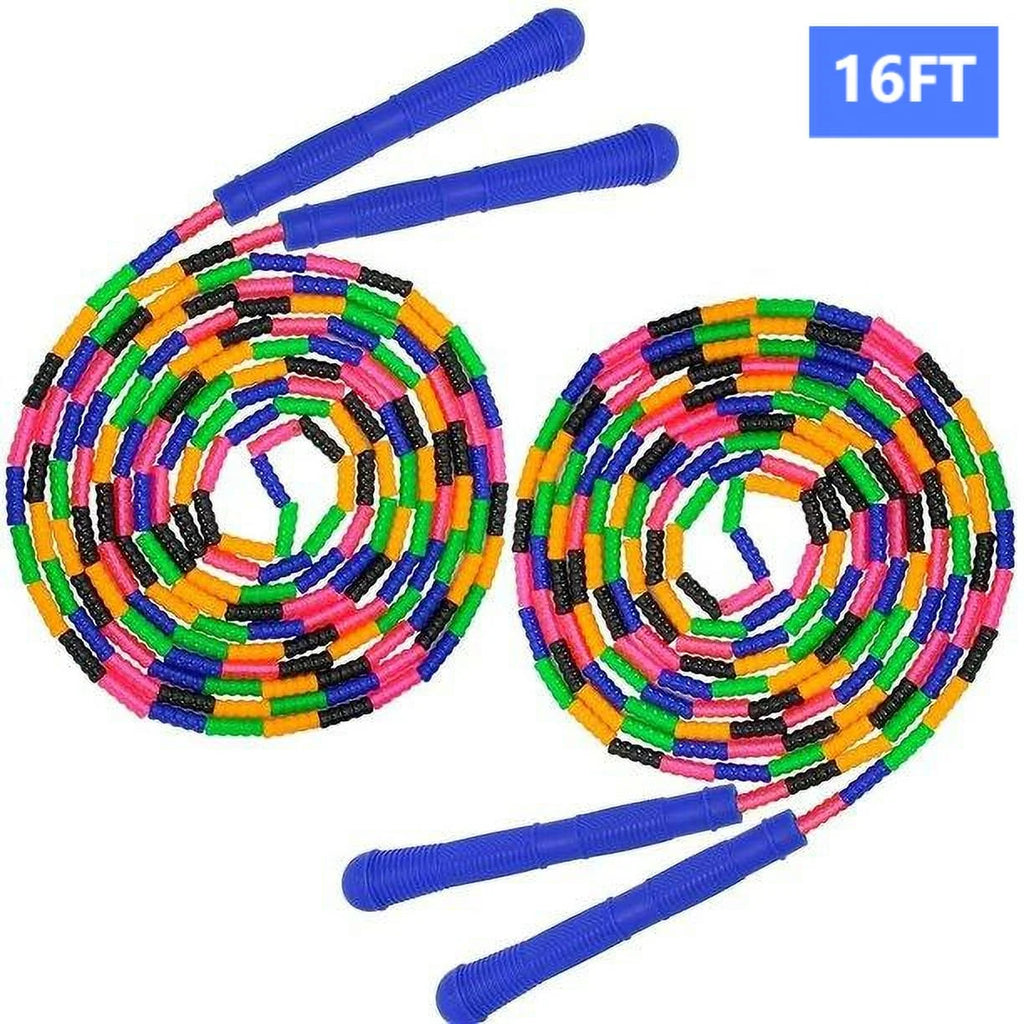 2 Pzas Cuerda De Salto Doble Holandesa Cuerda De Salto Larga 16 FT Cuerda Con Cuentas Para Saltar, Diseño Ergonómico