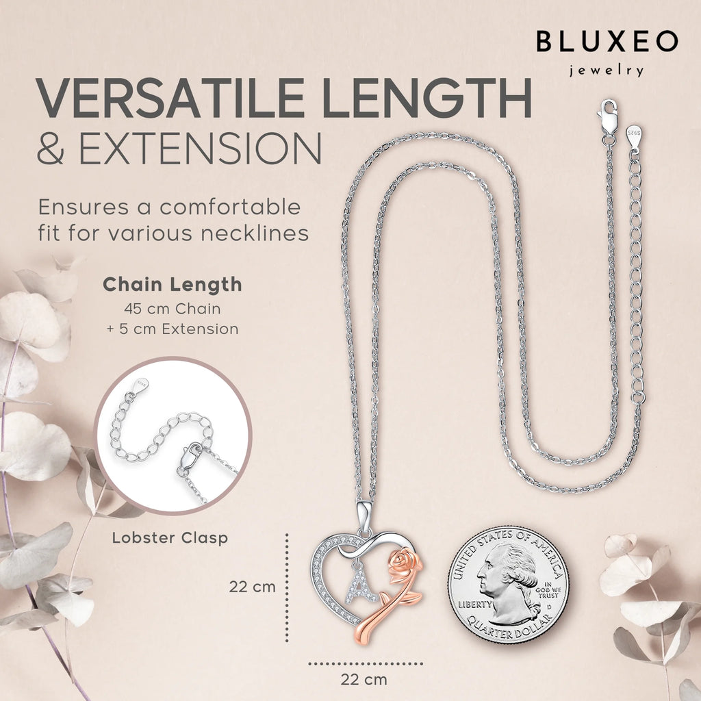 Collar De Plata Esterlina Para Mujer Regalo Para Mamá Esposa De Esposo Día De San Valentín Novia Collar De Corazón De Rosa Para Novia Regalos De Cumpleaños Madre Hija Colgante